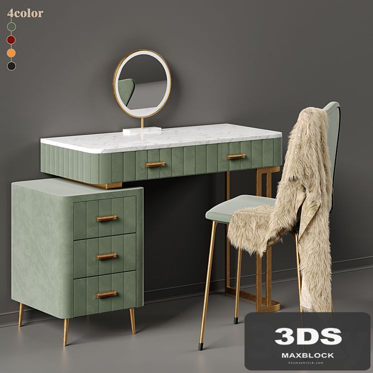 Multi Color Velvet Dressing Table By Saleh