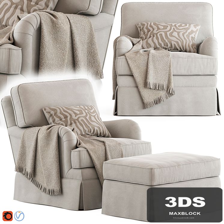 Ethan Allen Monica Armchair and Ottoman