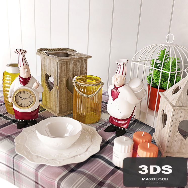The decor for the kitchen (chefs)