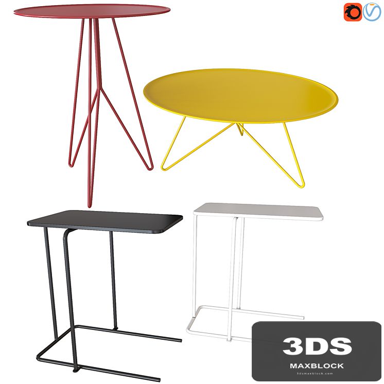 Set of coffee tables. Miniforms LINK. IKEA RIAN