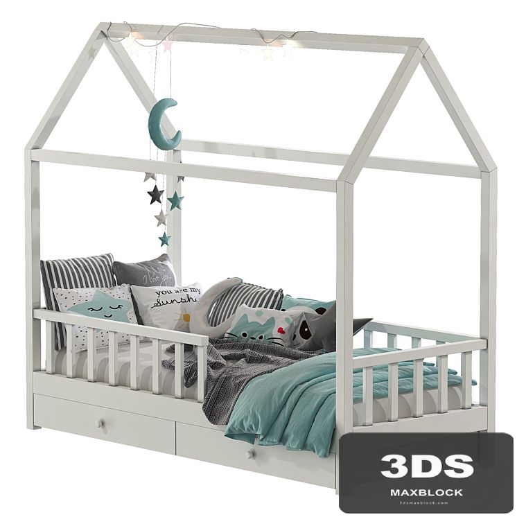 Childrens bed with columns 6
