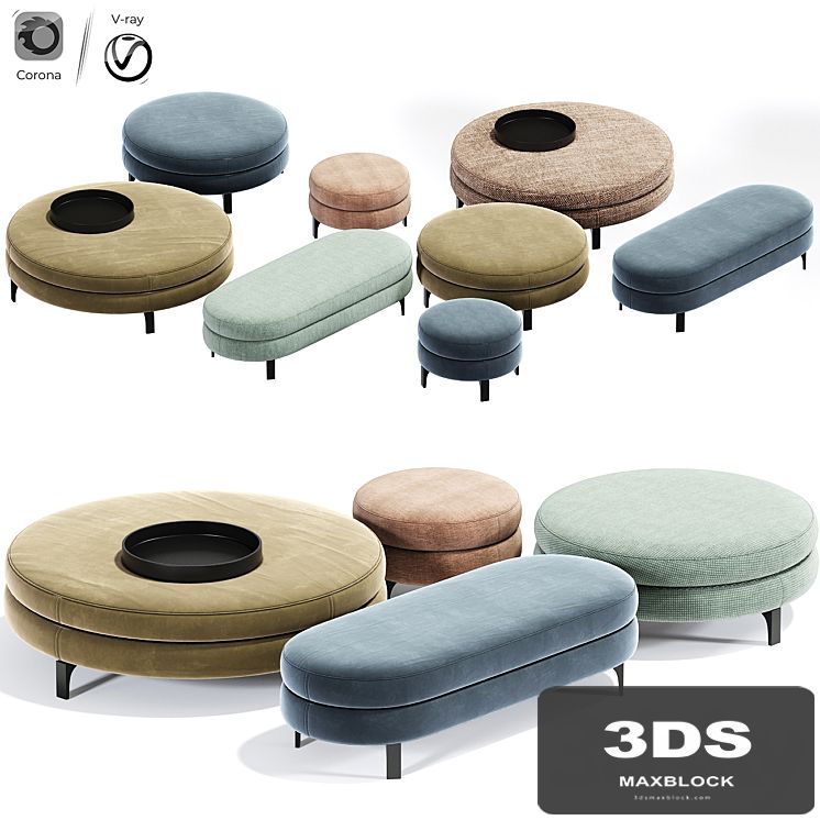 Minotti denny pouf set
