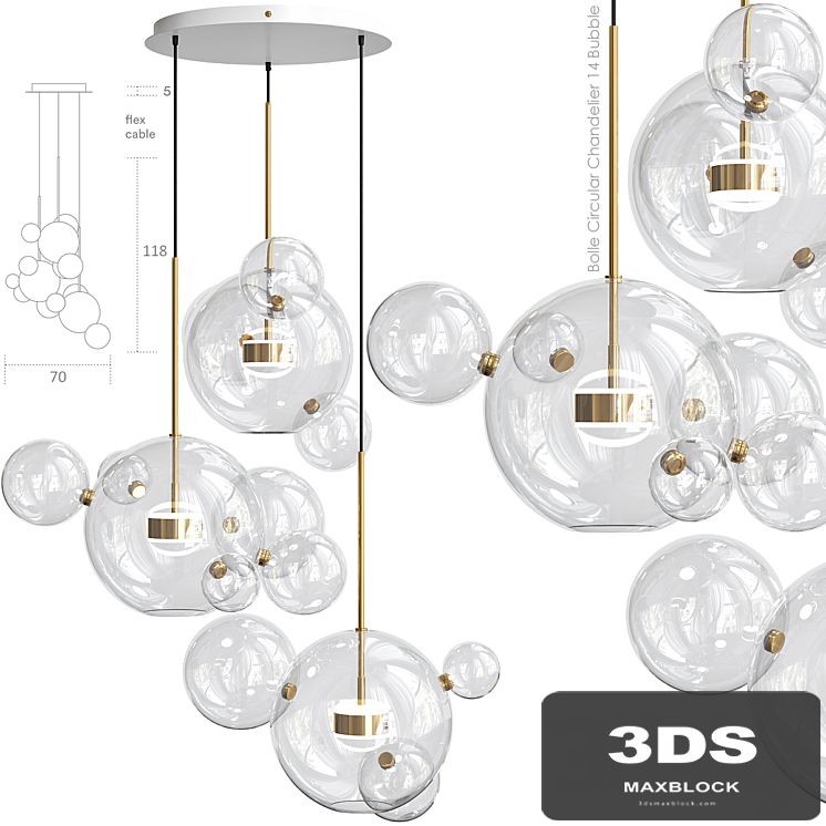 Bolle Circular Chandelier 14 Bubble