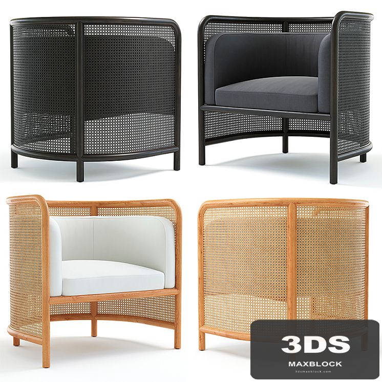 Crate & Barrel Fields Cane Back Accent chair