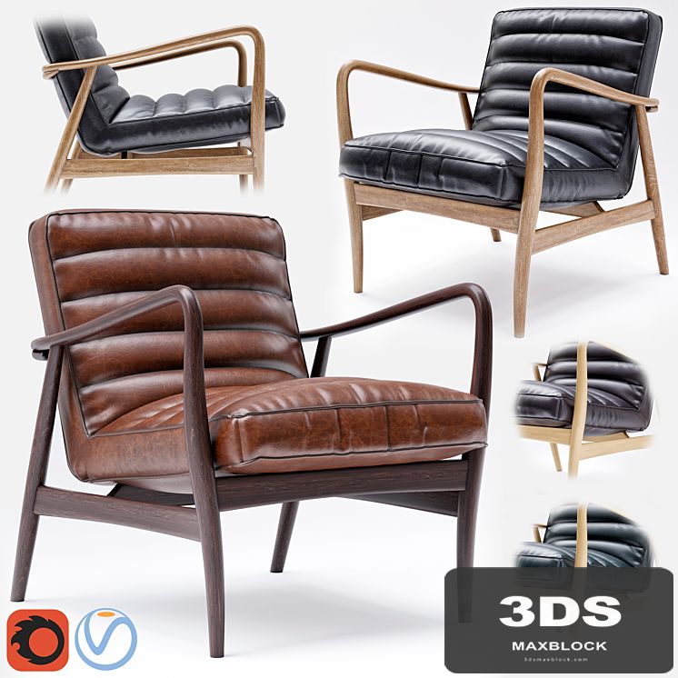 Mid Century Leather Armchair