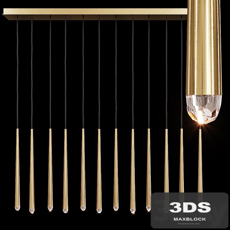 Restoration Hardware AQUITAINE LINEAR CHANDELIER 60 Brass