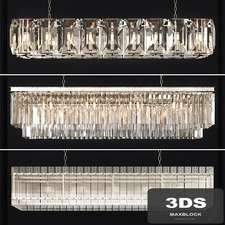 3 type Restoration Hardware Rectangular Chandelier Set 001