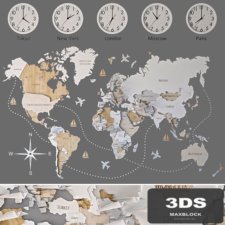 3d world map
