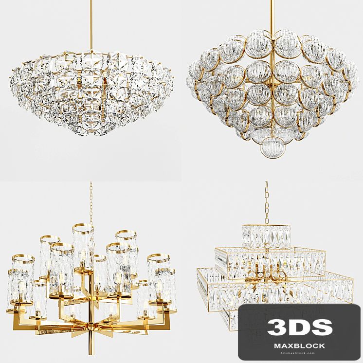 Chandelier gold and glass collection