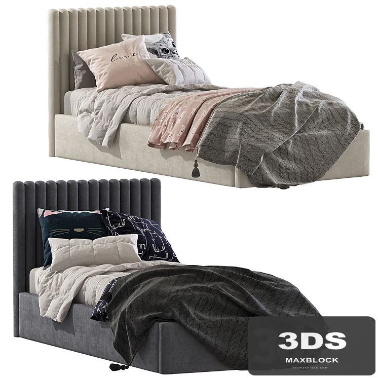 Bed with soft headboard 3