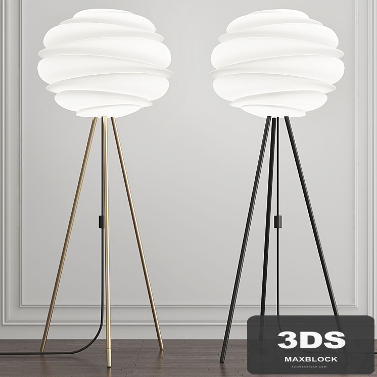 Carmina Matte Black Floor Lamp by Umage