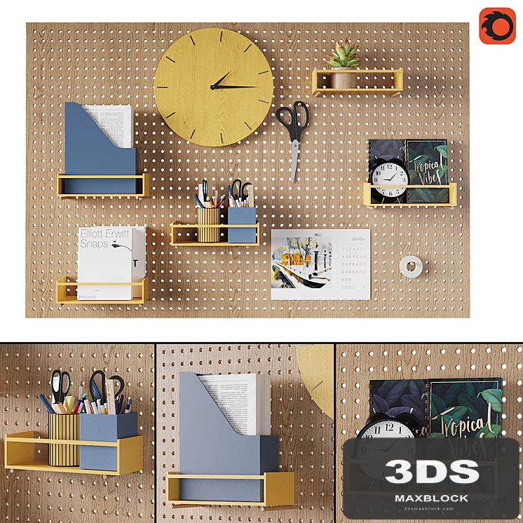 Perforated board organizer