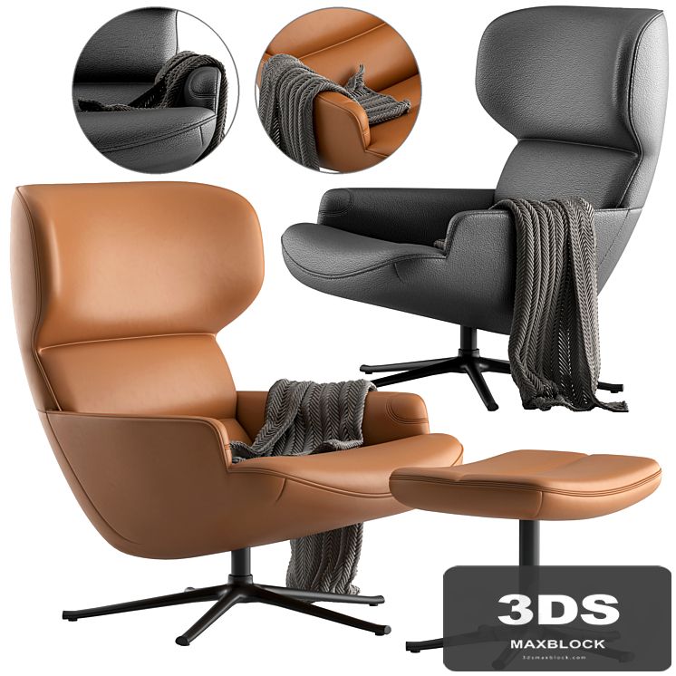 Boconcept-Trento chair + Trento footstool