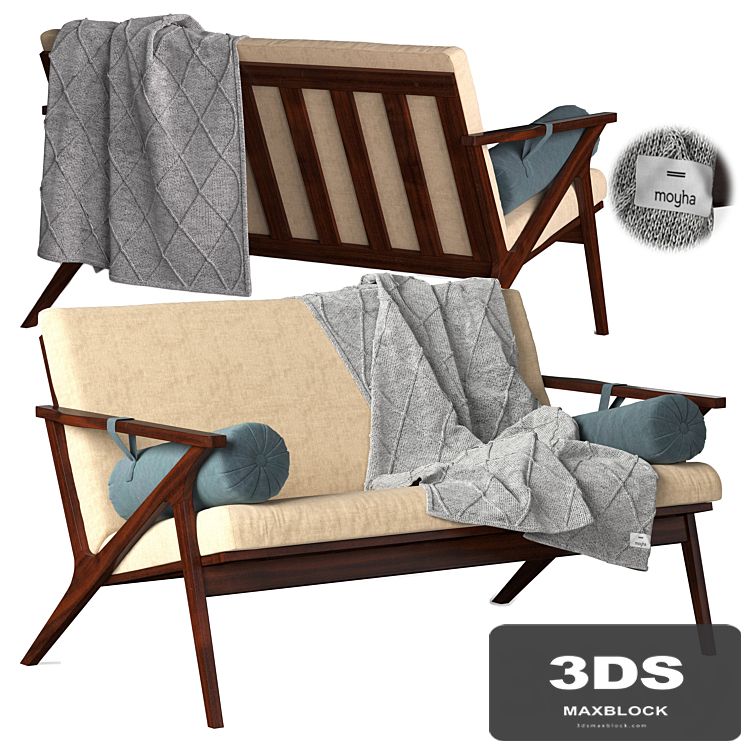 Cavett Wood Frame Loveseat