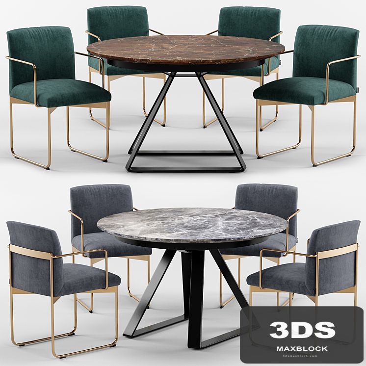 Atlante table and Gala chair - Calligaris