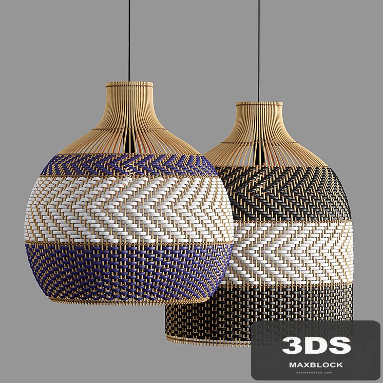 Colored Rattan Pendant Lights