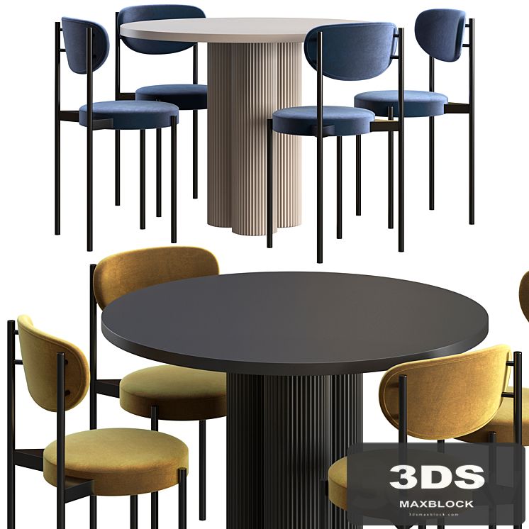 Dining table Corner Design Ary Texture + chair Corner Design Wonder