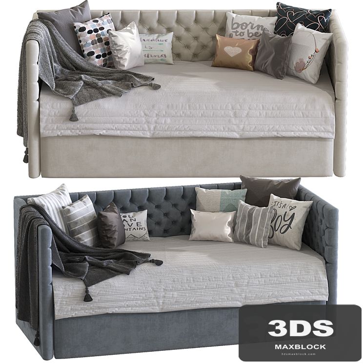 Childrens sofa bed with decorative pillows 5
