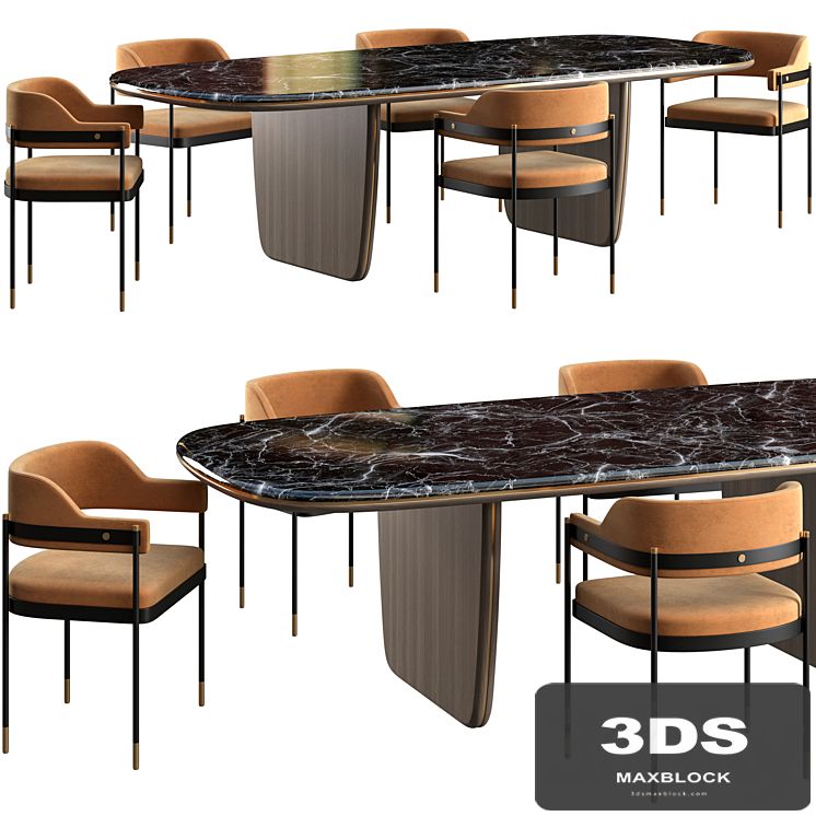 Dining table Laskasas Jeane + chair Laskasas Dale