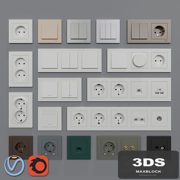 Sockets and switches Schneider Electric Atlas Design