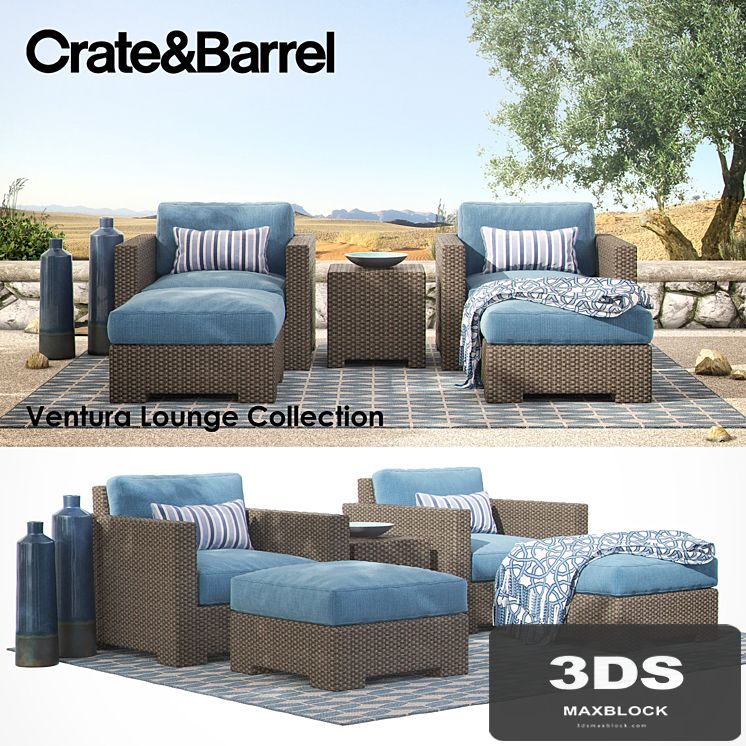 CRATE & BARREL - VENTURA Lounge Collection - Set II