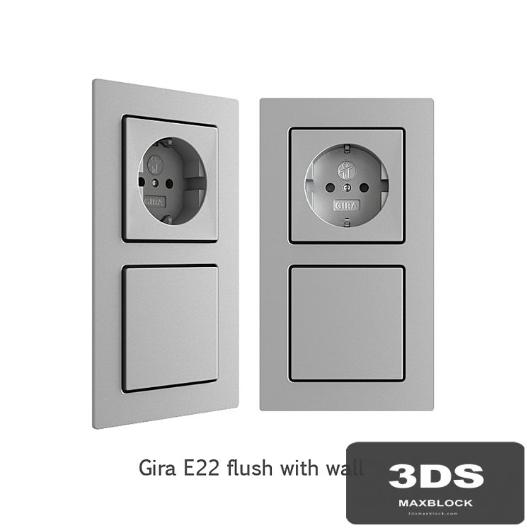 Gira E22 flush with wall