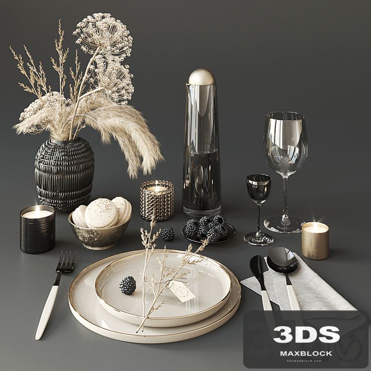 Tableware with heracleum