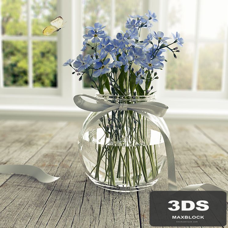 Flowers and butterfly