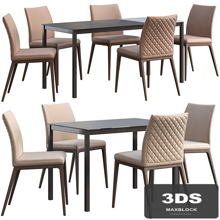 Dining table Connubia Snap + chair Romatti Soprano