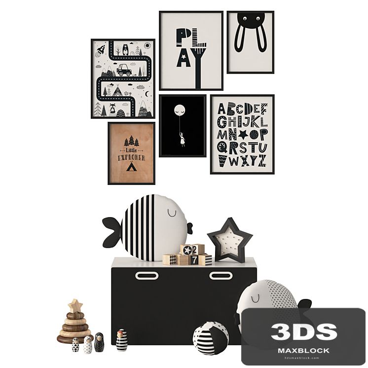 Black and white decor in the nursery Ikea Stuva
