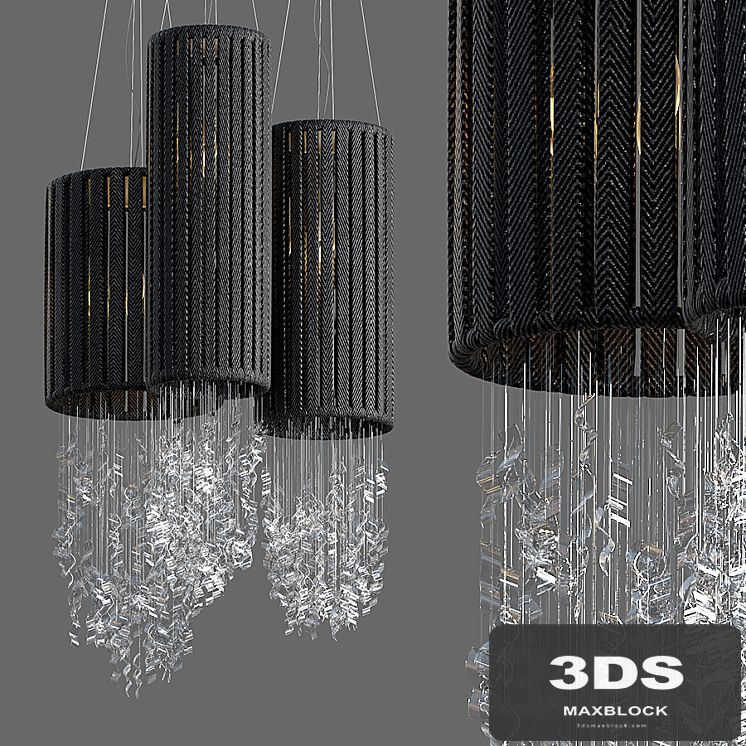 Cloth & glass chandelier