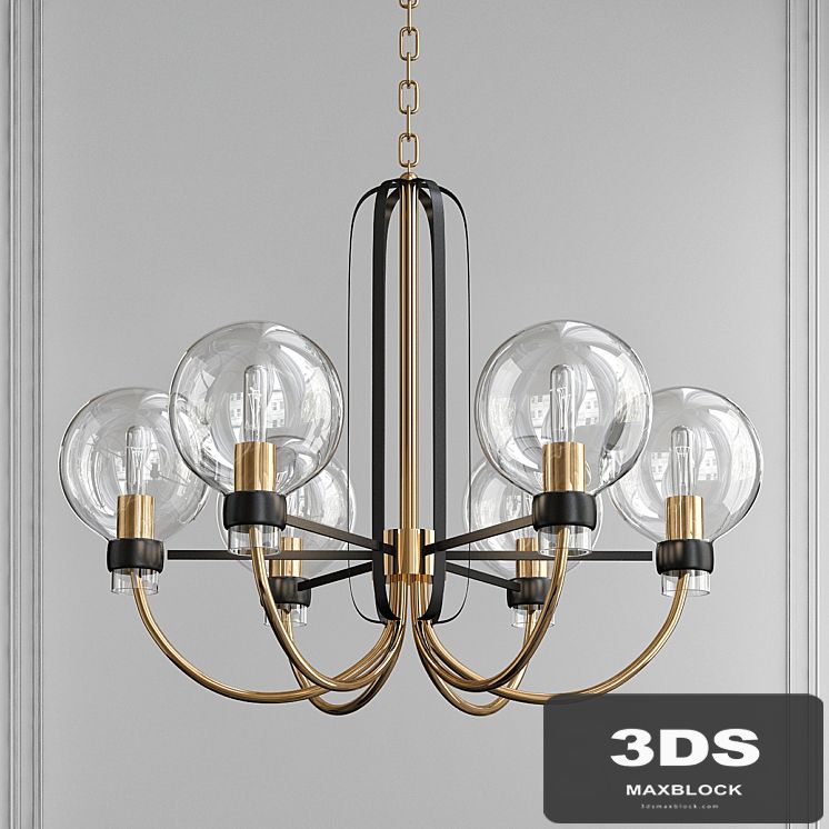 Bauhaus Bronze-Satin Brass 5 Light Chandelier by Maxim Lighting