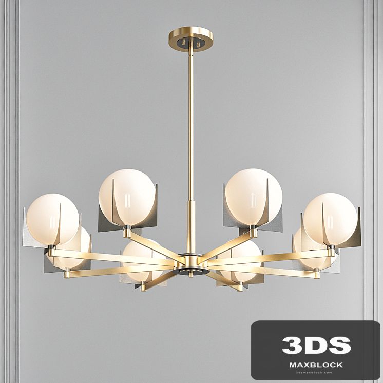 Finn Satin Brass-Brushed Platinum 8 Light Chandelier by Maxim Lighting