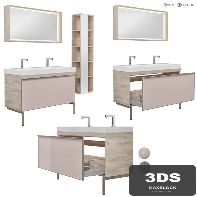 Furniture set Geberit Citterio 118 Light / Dark Oak