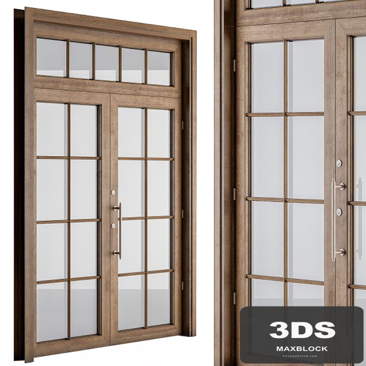 Wooden Vintage Glass Door