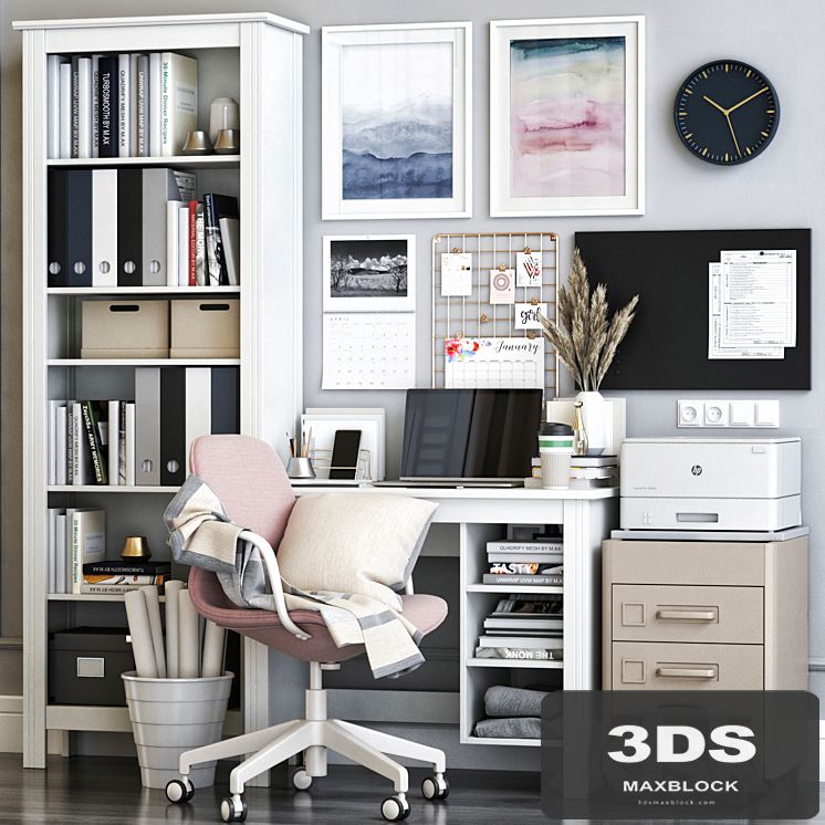 IKEA BRUSALI office workplace with LANGFJALL chair