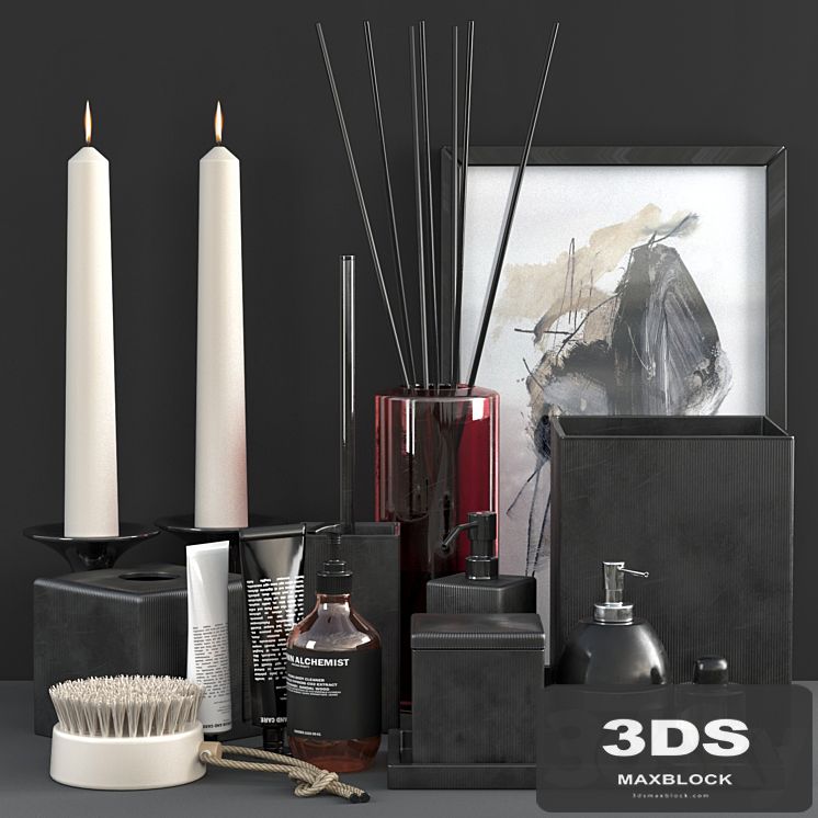 Parello Pleated Black Bath accessories