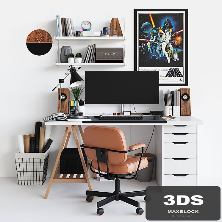 Workplace set with decor. Sk_1