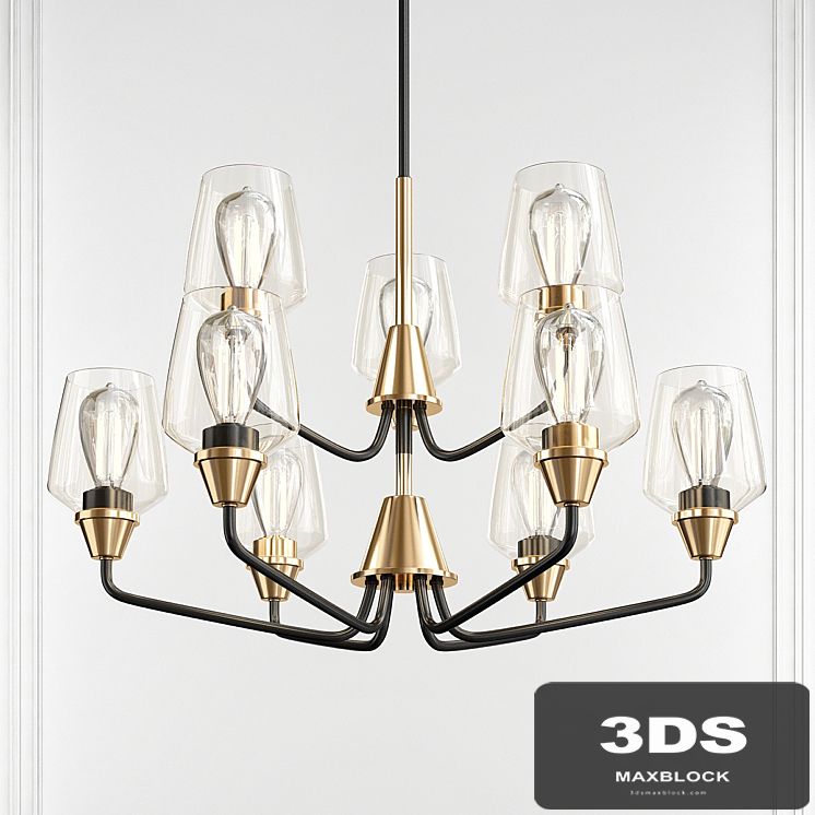 Goblet Bronze Antique Brass 9 Light Chandelier by Maxim Lighting