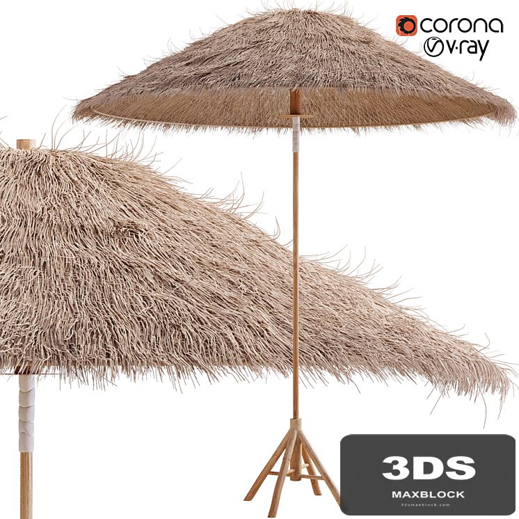 Bamboo Umbrella with Banana Leaf