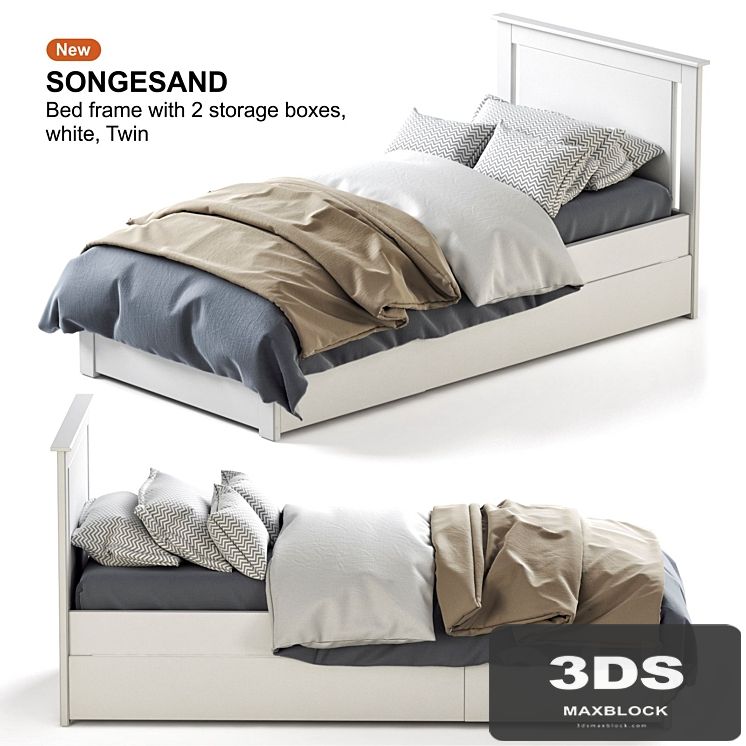 IKEA SONGESAND white bed