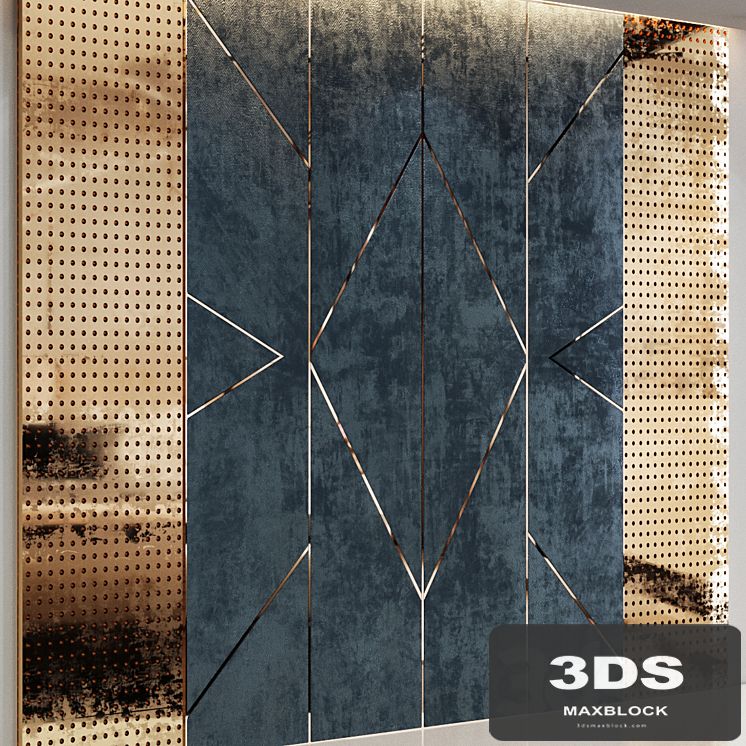Blue velvet wall panel