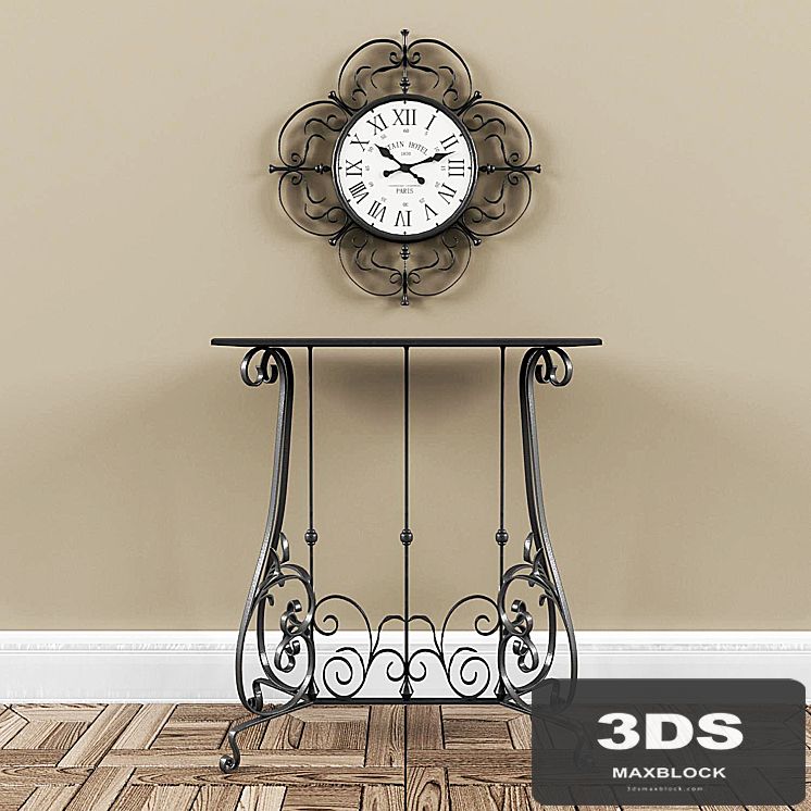 Forged console and clocks