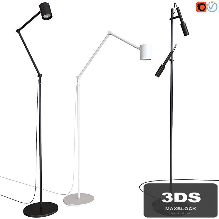 A set of floor lamps. IKEA NYMÅNE. PANZERI TUBINO