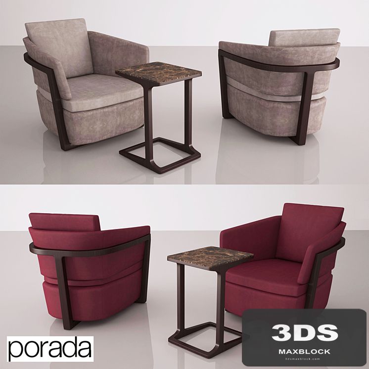 Porada Arena Poltrona Armchair and table Script 45