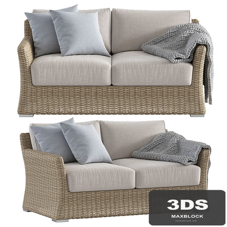 Lavita Outdoor / Savannah Outdoor Wicker Two Seater Sofa