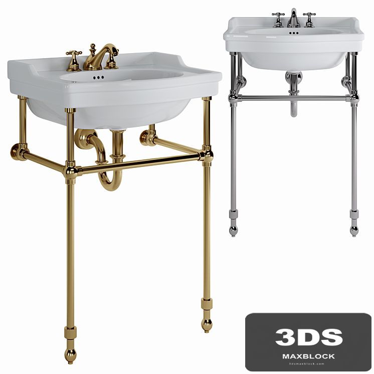 Cierra console sink with brass stand