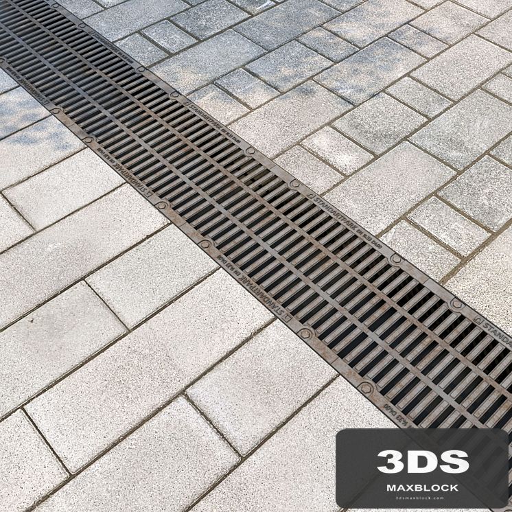 Standartpark rain grate and 2 types of paving stones