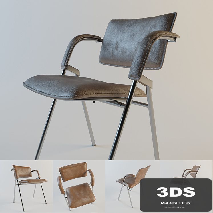 Jacques Dumont Leather and Iron Chair_coroma3