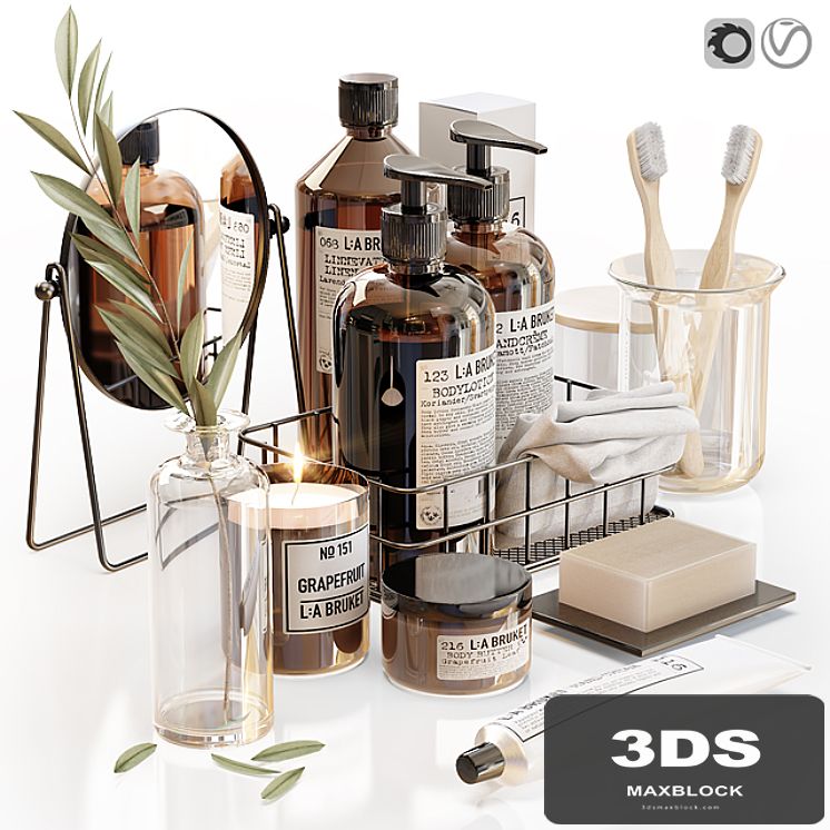 LA Bruket decor set for bathroom black
